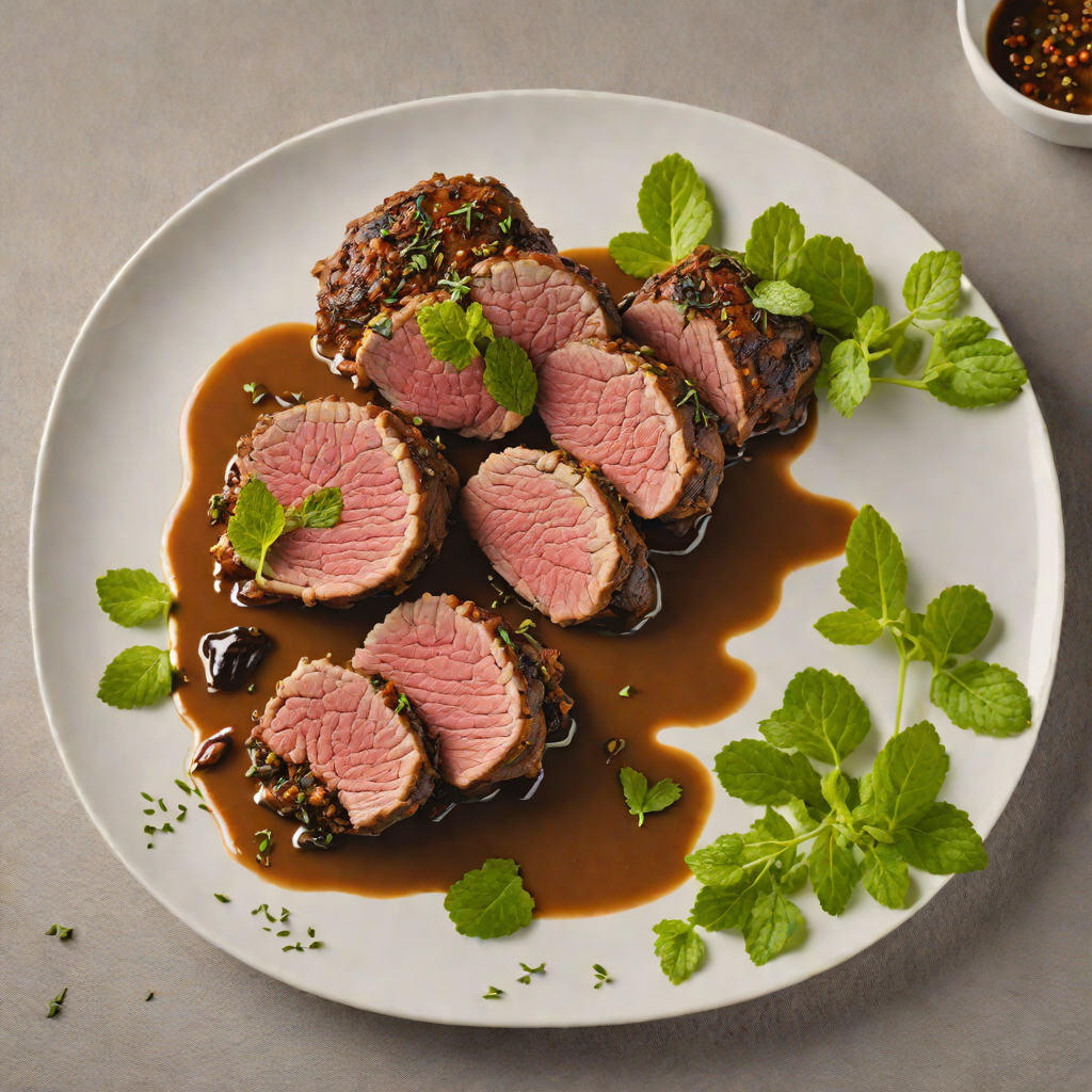 Slow-Roasted Lamb with Wattleseed and Mint Chutney