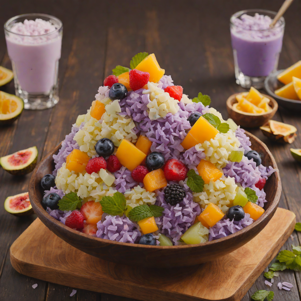 Halo-Halo Inspired Shaved Ice with Ube and Tropical Fruits