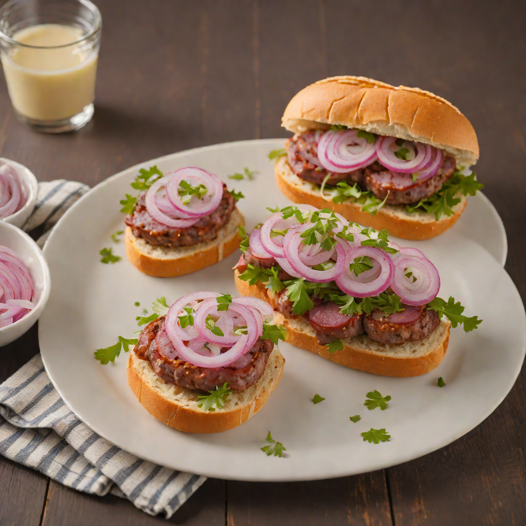 Oak Park-Style Smoked Sausage Sandwich with Pickled Onions