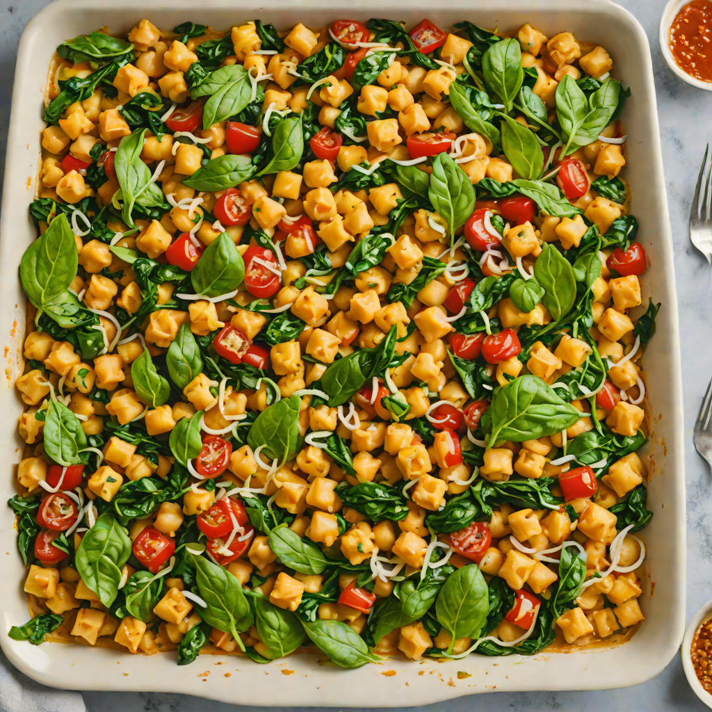 Half-Baked Mediterranean Chickpea and Spinach Sheet Pan