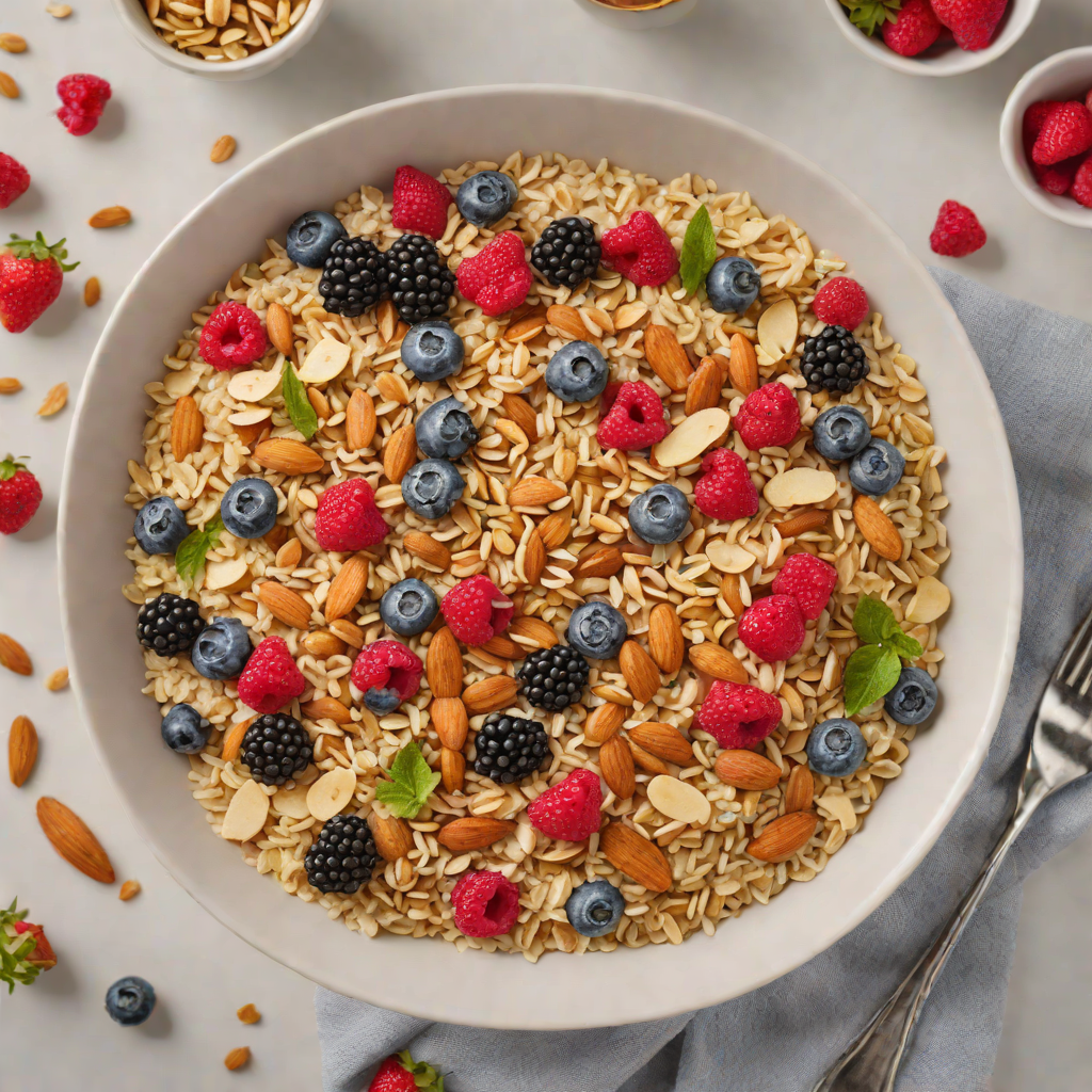 Half-Marathon Inspired Energy Oatmeal Bowl with Berries and Almonds