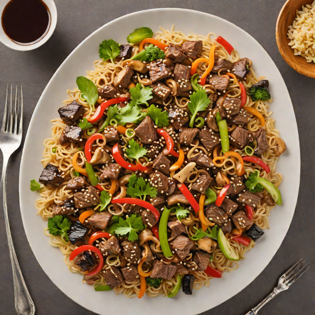 Half-and-Half Beef and Mushroom Stir Fry with Garlic Soy Sauce