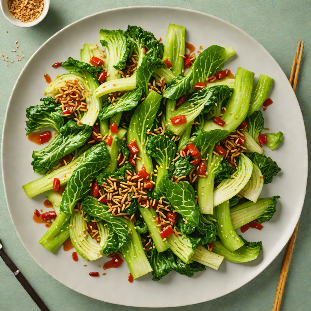 Garlic-Chili Stir-Fried Bok Choy with Sesame