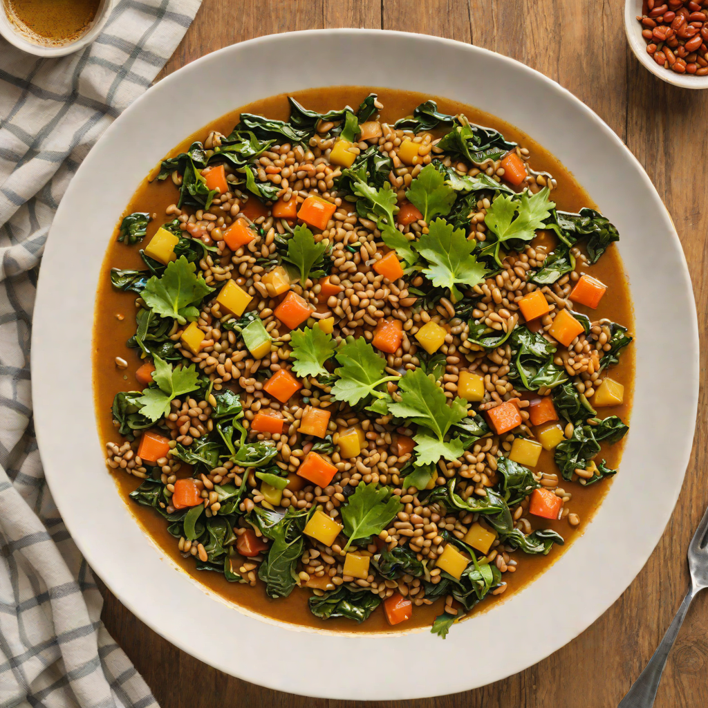 Ethiopian-Inspired Spiced Lentil and Collard Greens Stew