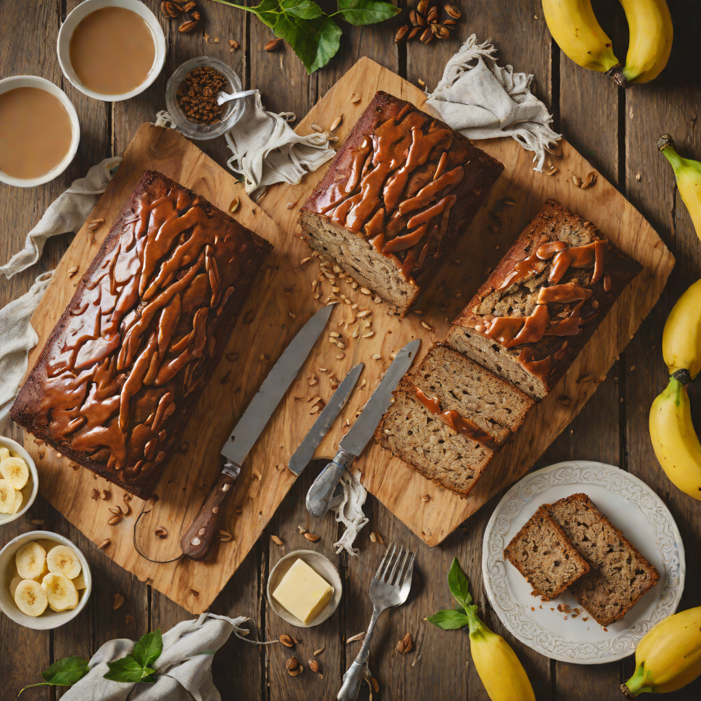 Gold Rum-Spiced Banana Bread with Maple Glaze