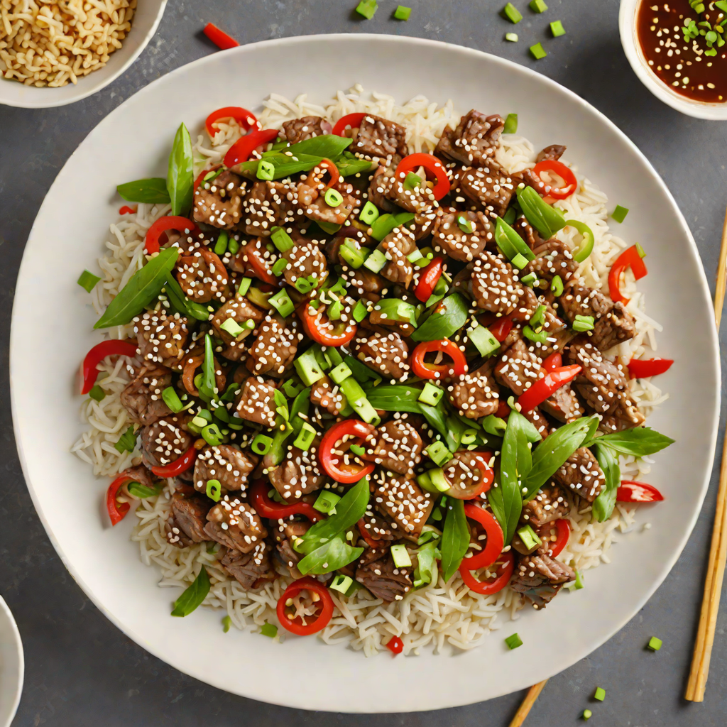 Ginger-Scallion Beef Stir Fry with Sesame and Chili