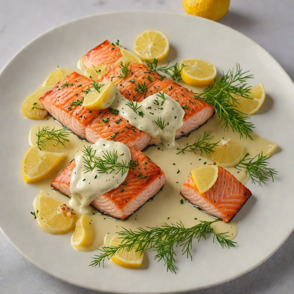 Pan-Seared Salmon with Creamy Dill and Lemon Sauce