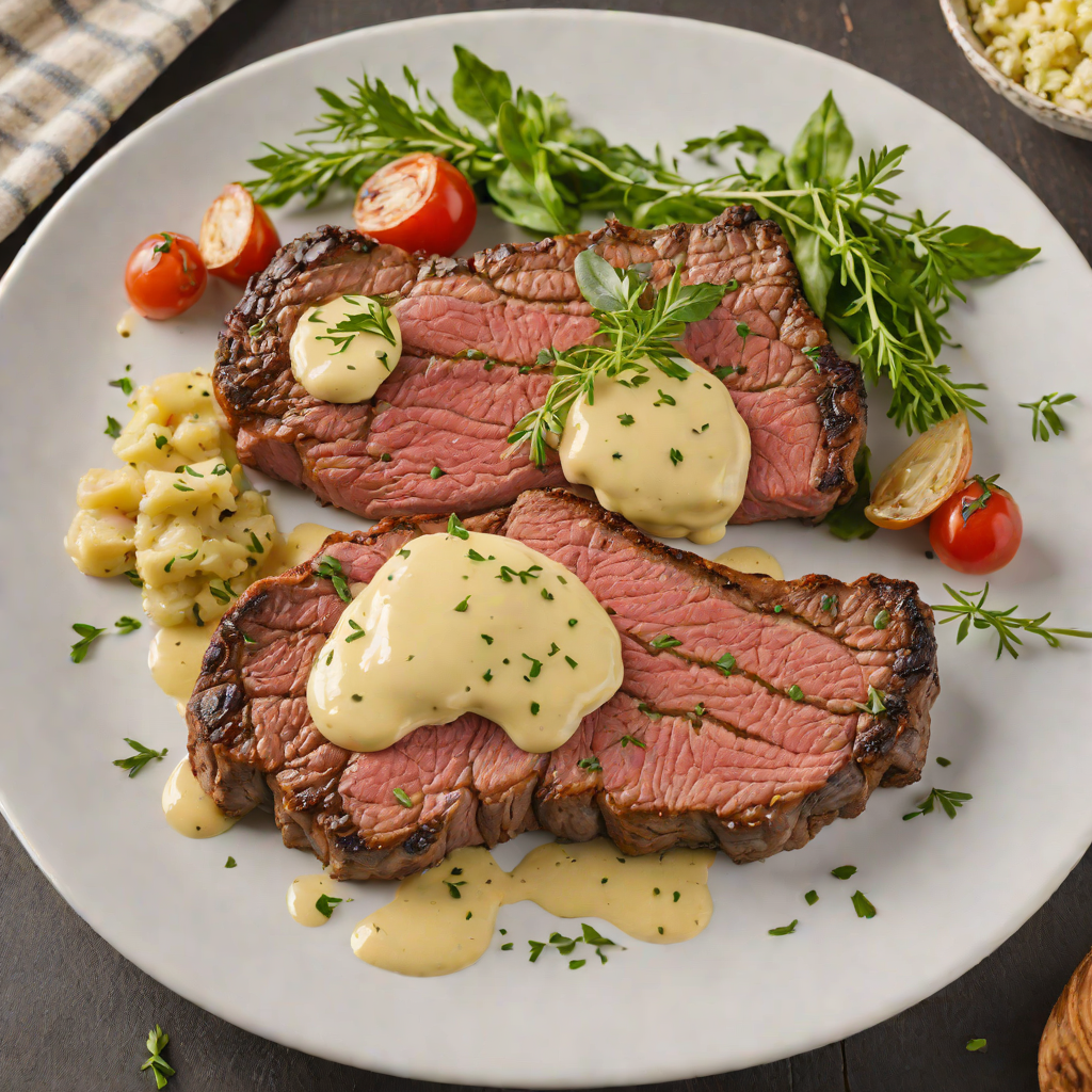 Grilled Cattle Ranch Steak with Garlic Herb Butter