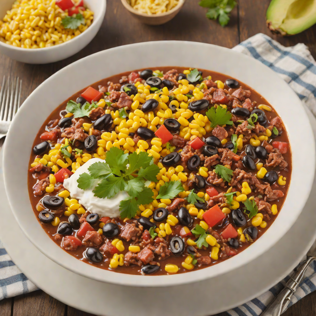 Regional Corn and Beef Chili with Black Beans