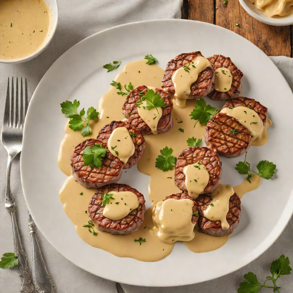 Pan-Seared Beef Medallions with Mustard Cream Sauce