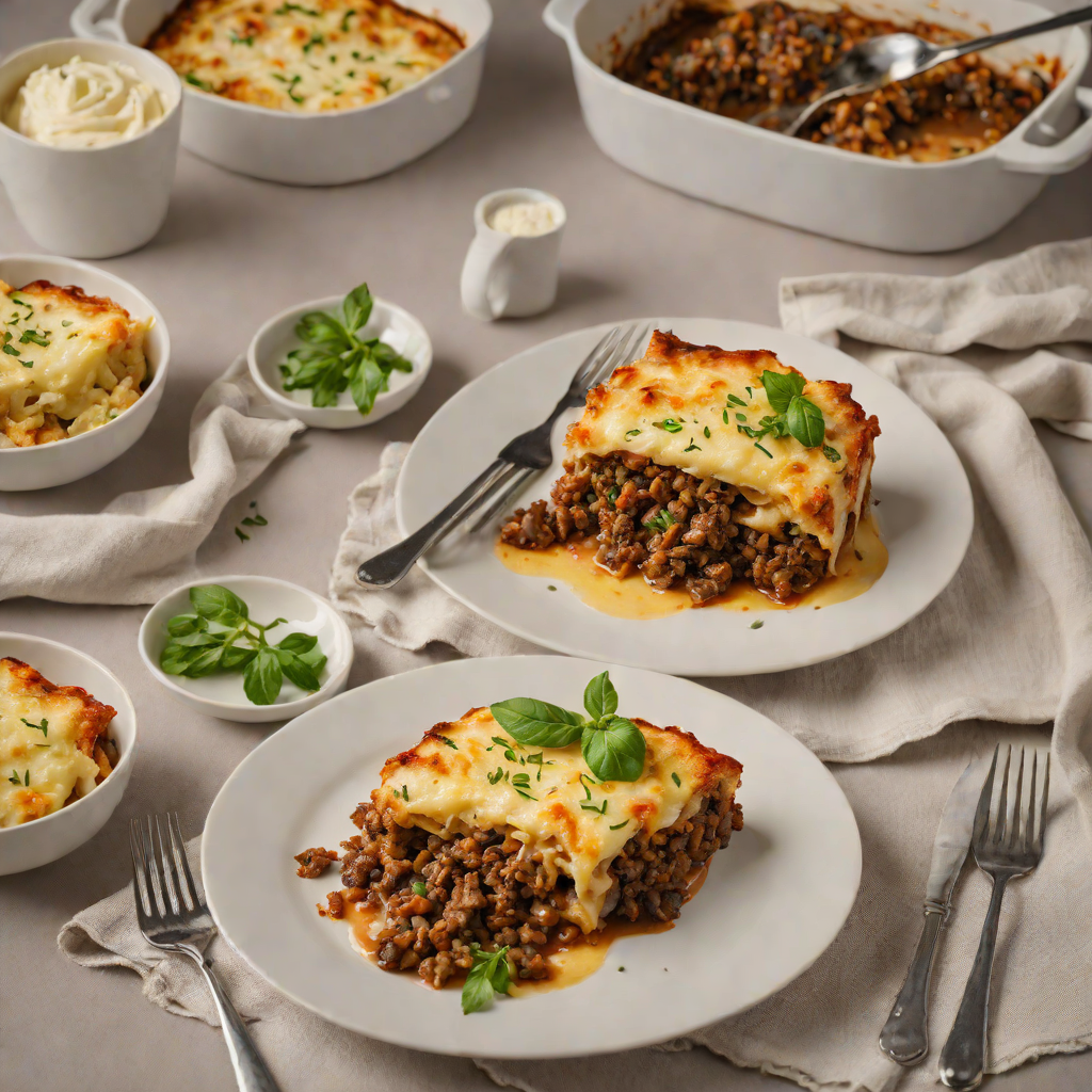 Oven-Baked Moussaka with Spiced Beef and Creamy Béchamel