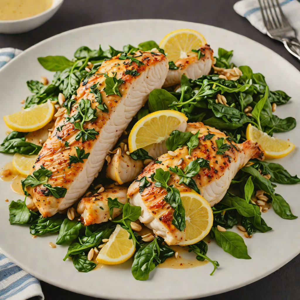 Pan-Seared Lemon Pepper Chicken with Garlic Spinach