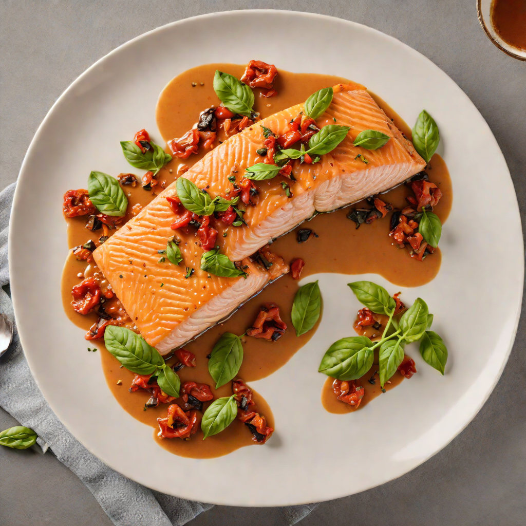 Italian Pan-Seared Salmon with Sun-Dried Tomato and Basil Sauce