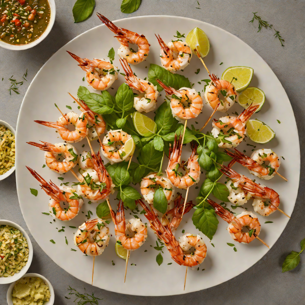 Lakeside Herb-Marinated Grilled Shrimp Skewers