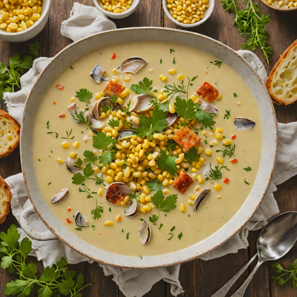 Northeastern Clam and Corn Chowder with Fresh Herbs