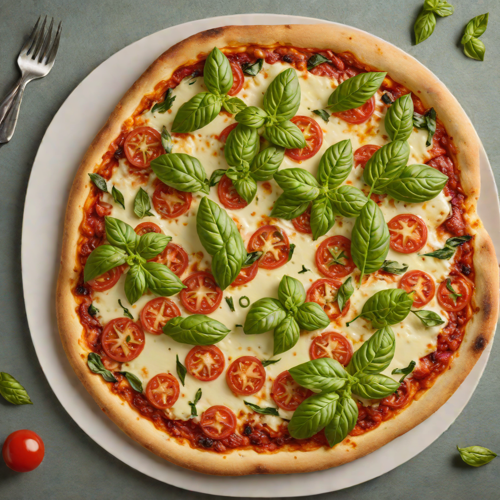 Individual Italian Style Margherita Pizza with Fresh Basil