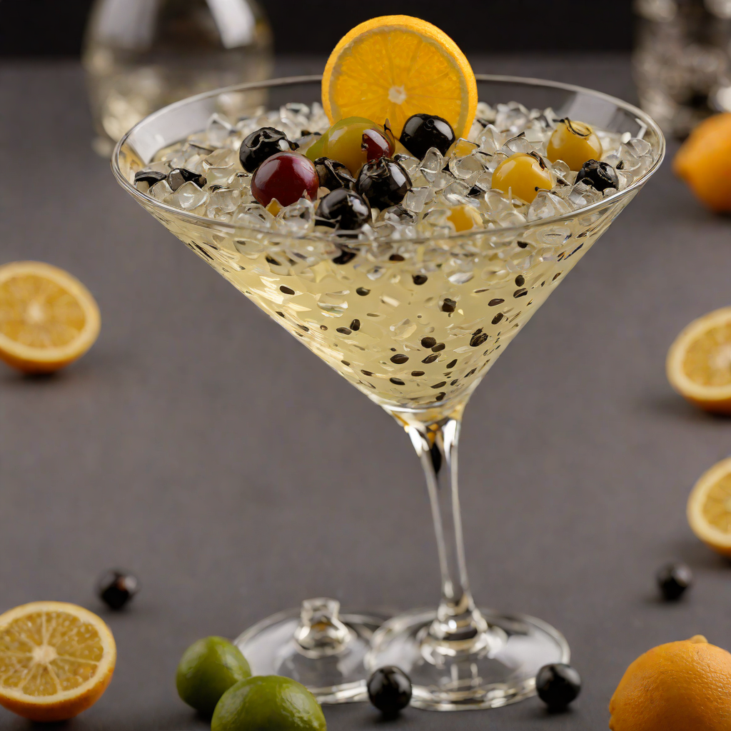 Stilton and Black Olive Martini with Citrus Twist