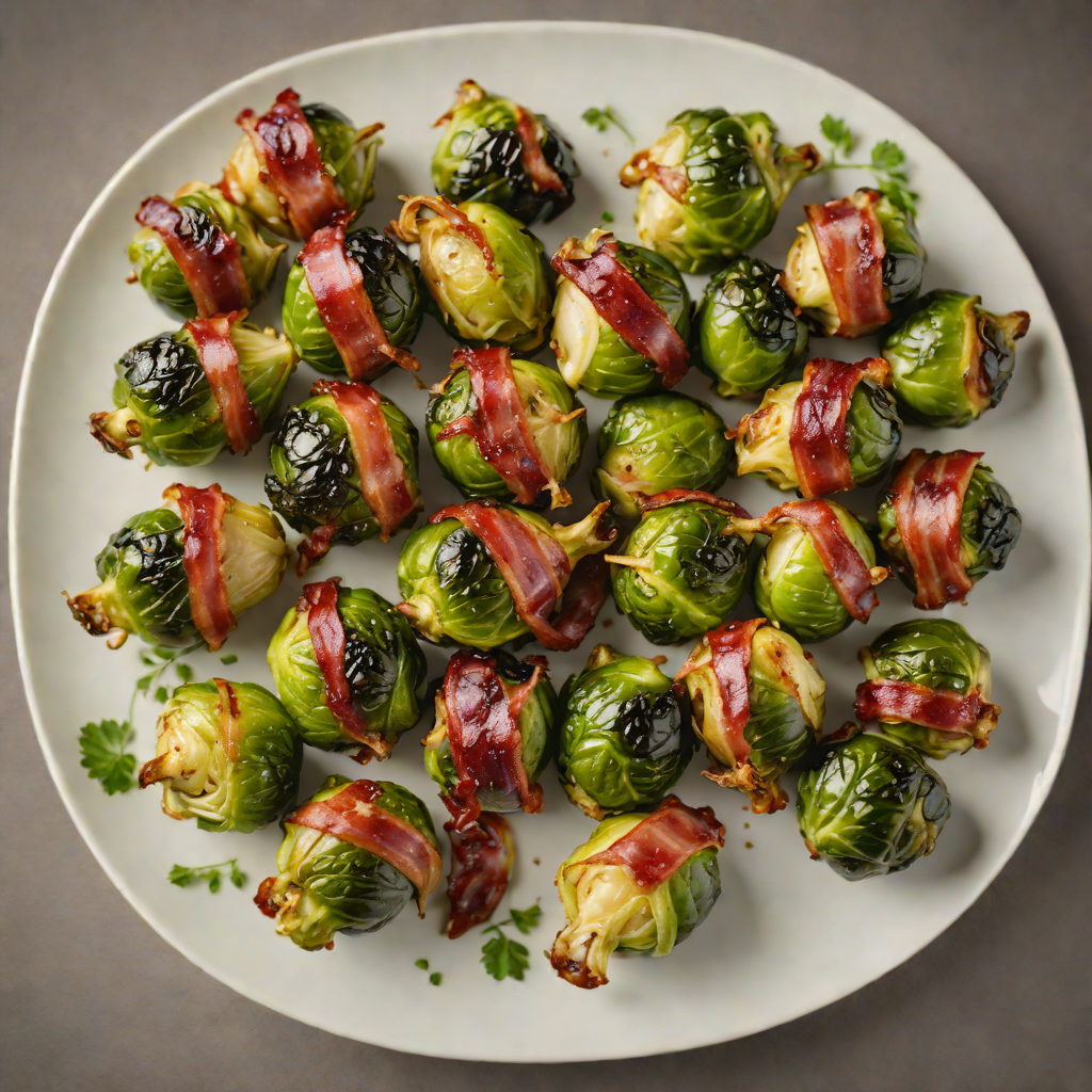 Bacon-Wrapped Brussels Sprouts with Garlic Butter
