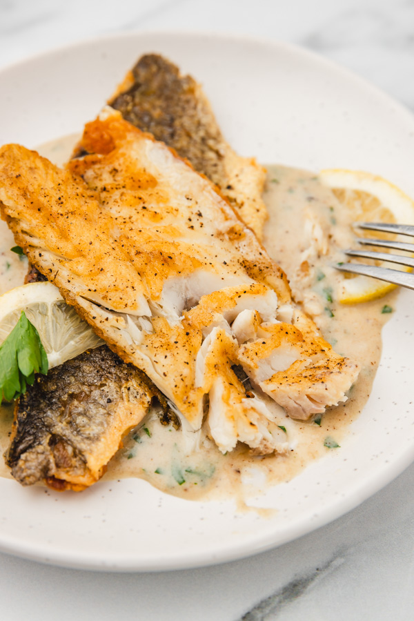 Pan-Seared Sea Bass with Lemon-Dill Butter Sauce