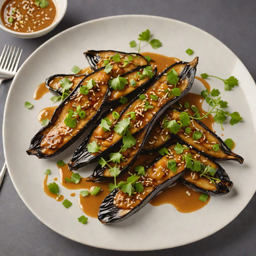 Pan-Seared Eggplant with Miso Glaze and Scallions