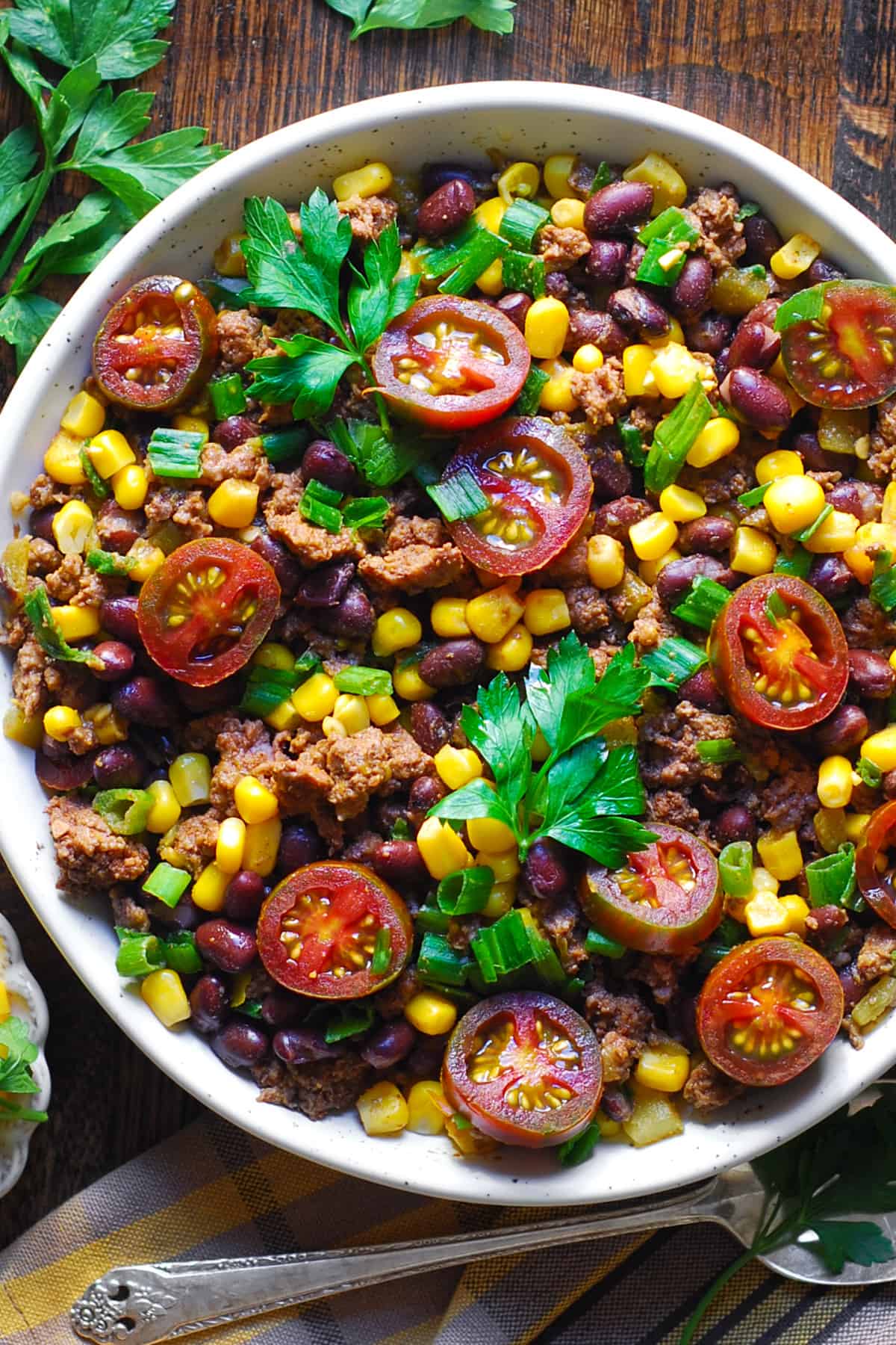 Tex-Mex Mince with Black Beans and Corn