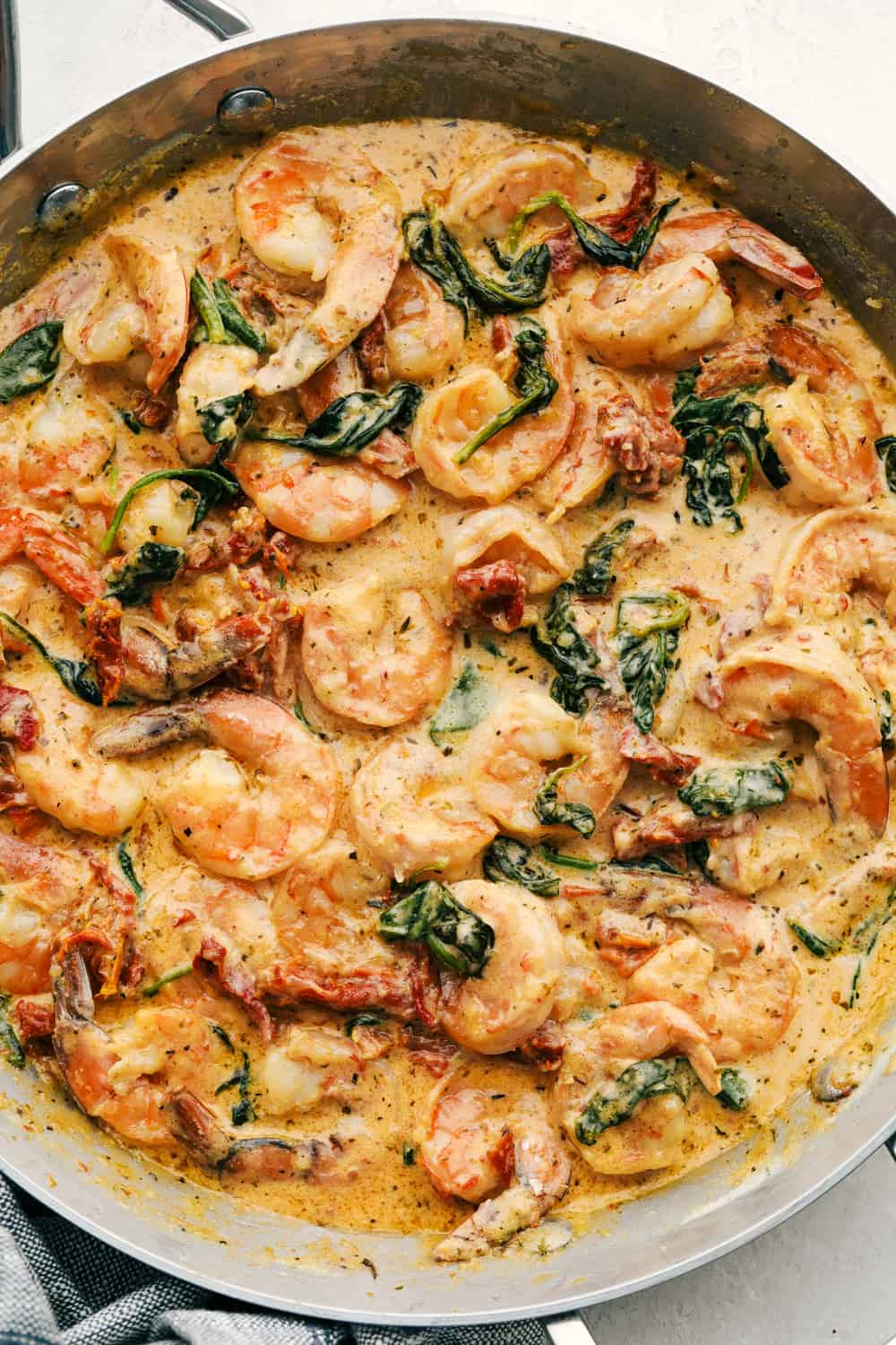 Sautéed Tuscan Garlic Shrimp with Spinach