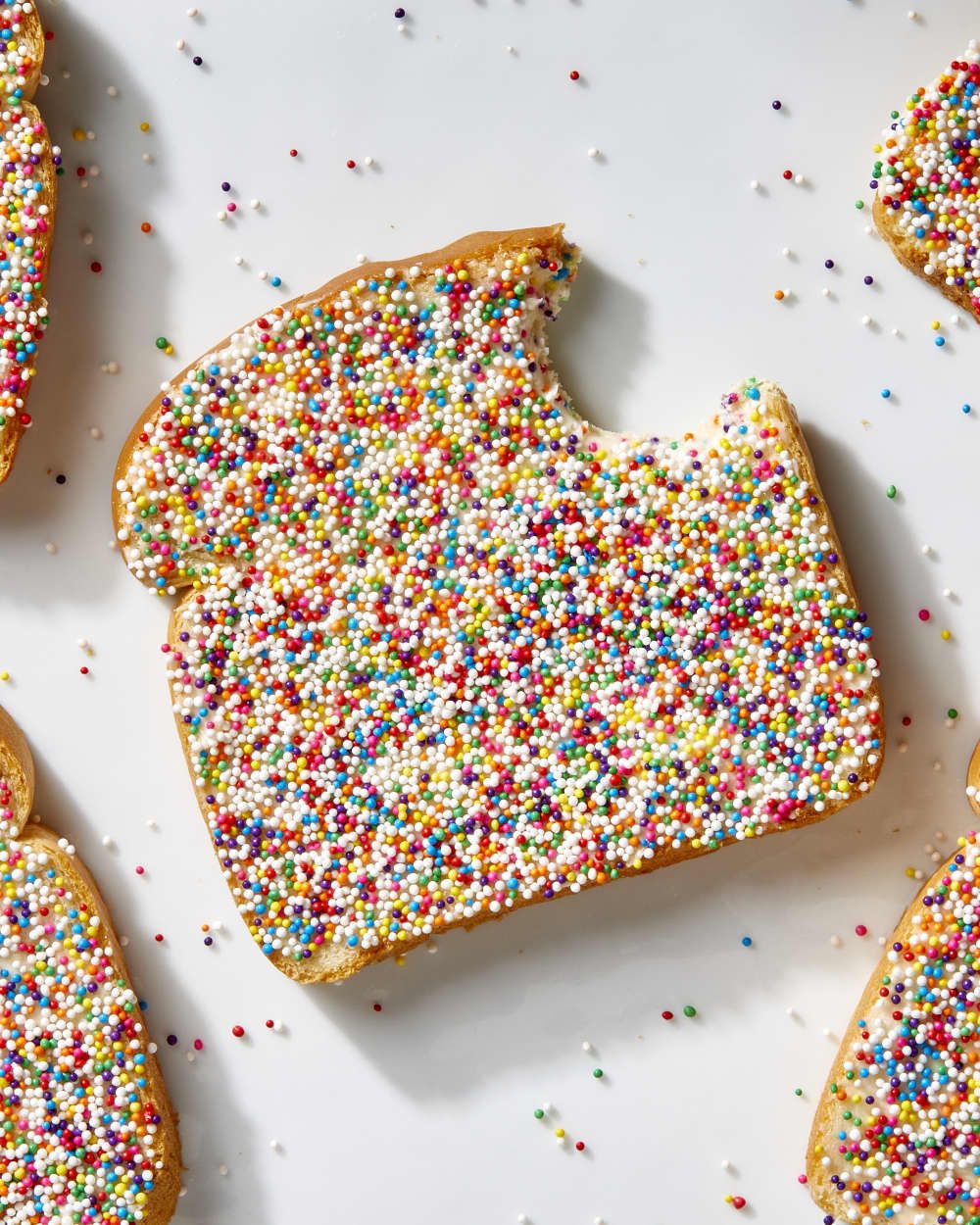 Fairy Bread Roll-Ups with Rainbow Sprinkles