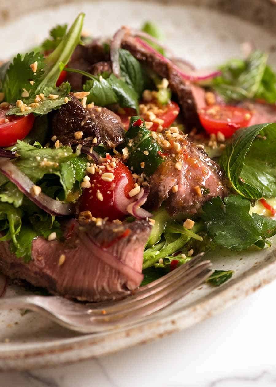 Keto Thai Beef Salad with Spicy Lime Dressing