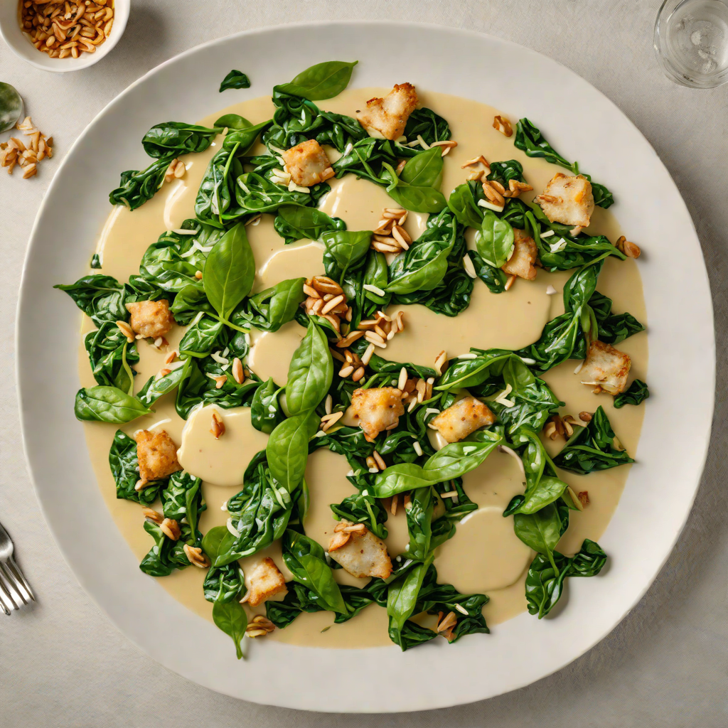 Sautéed Gabi and Spinach with Garlic and Coconut Milk