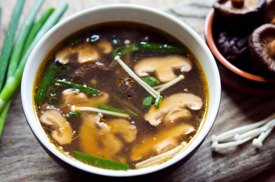 Miso-Ginger Soup with Shiitake Mushrooms and Noodles