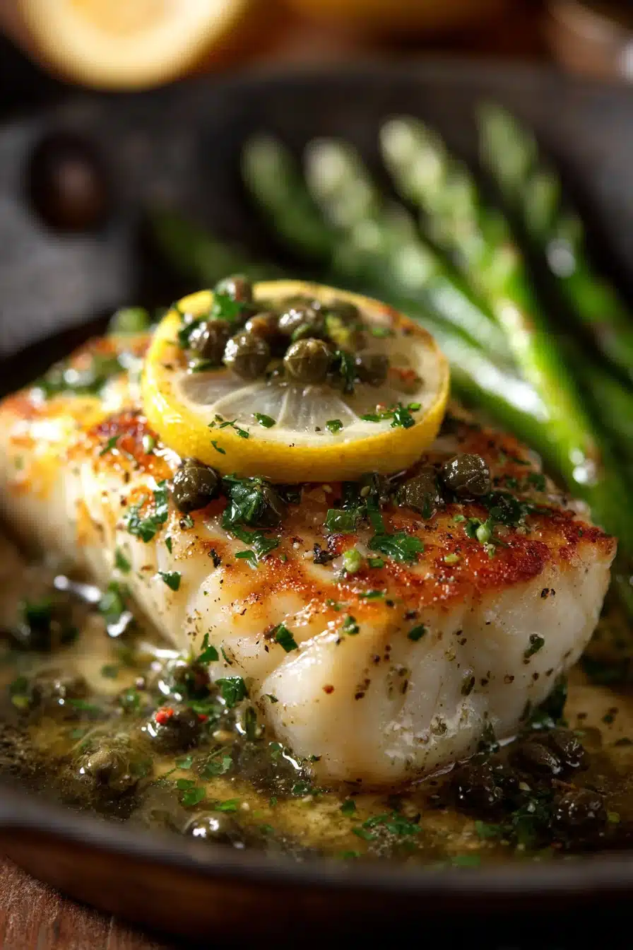 Pan-Seared Sea Bass with Lemon-Caper Brown Butter Sauce