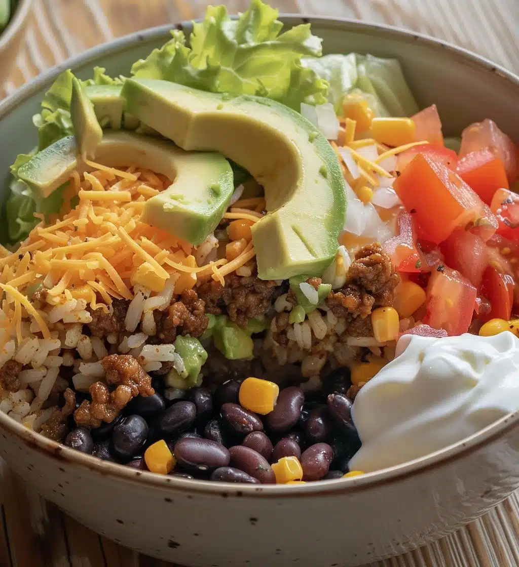 Southwestern Taco Bowls with Beef and Black Beans