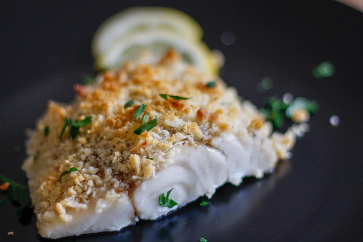 Barramundi Fillets Pan-Seared with Macadamia Nut Crust and Finger Lime Salsa