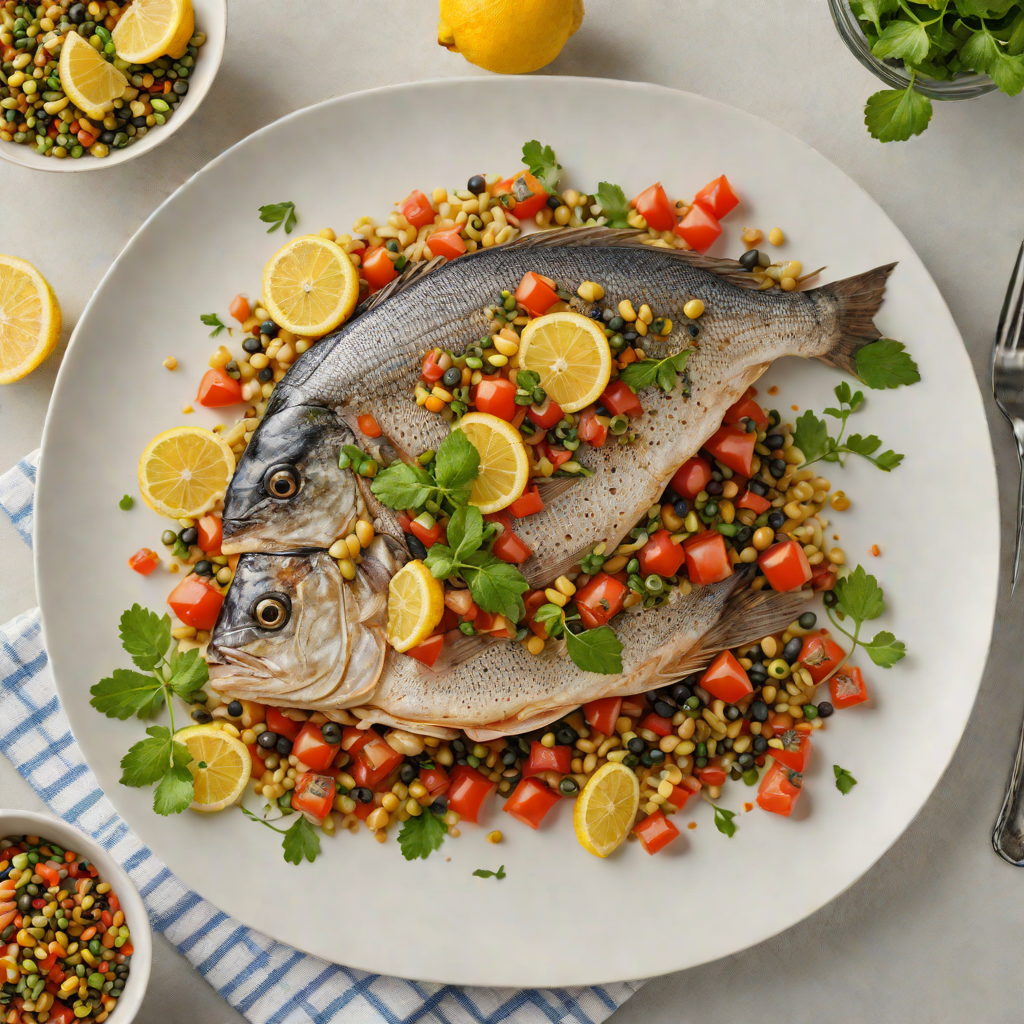 Pan-Seared Sea Bream with Tomato-Caper Salsa and Lemon