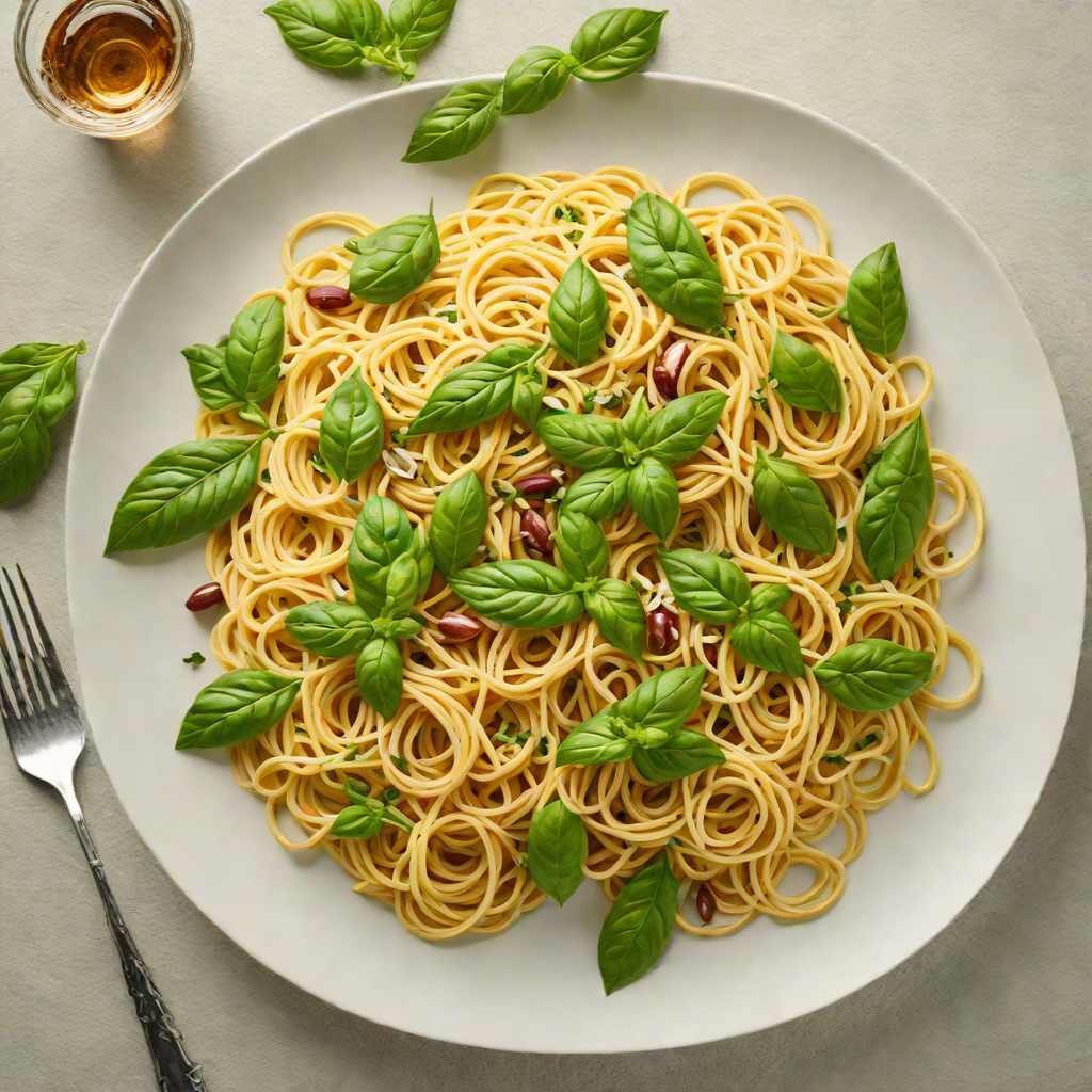 Linguine with Garlic-Infused Olive Oil and Fresh Basil