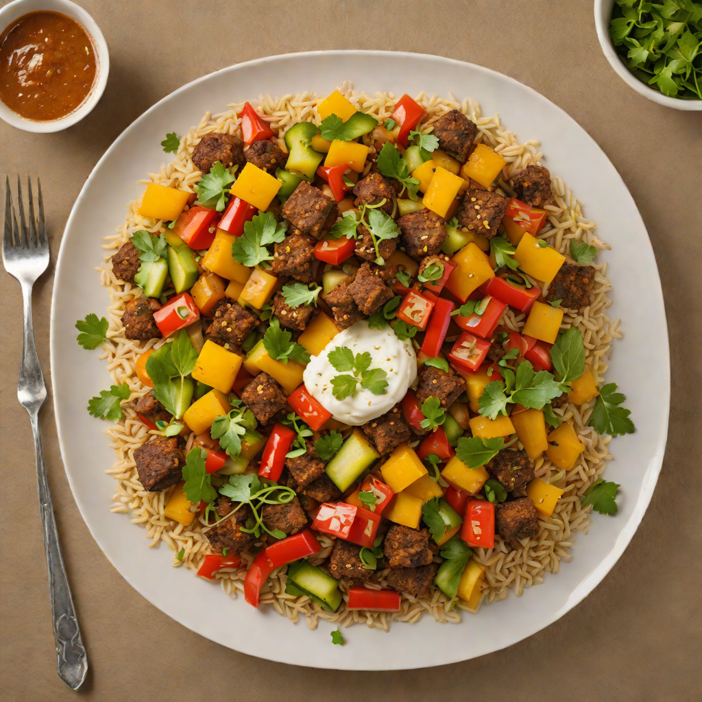 Ethiopian-Inspired Spiced Vegetable Stir-Fry with Injera Croutons