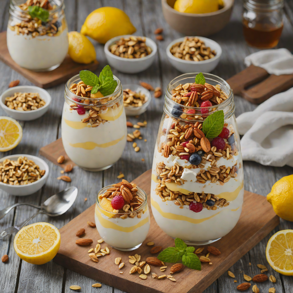 No-Bake Lemon Yogurt Parfait with Honey Almond Granola