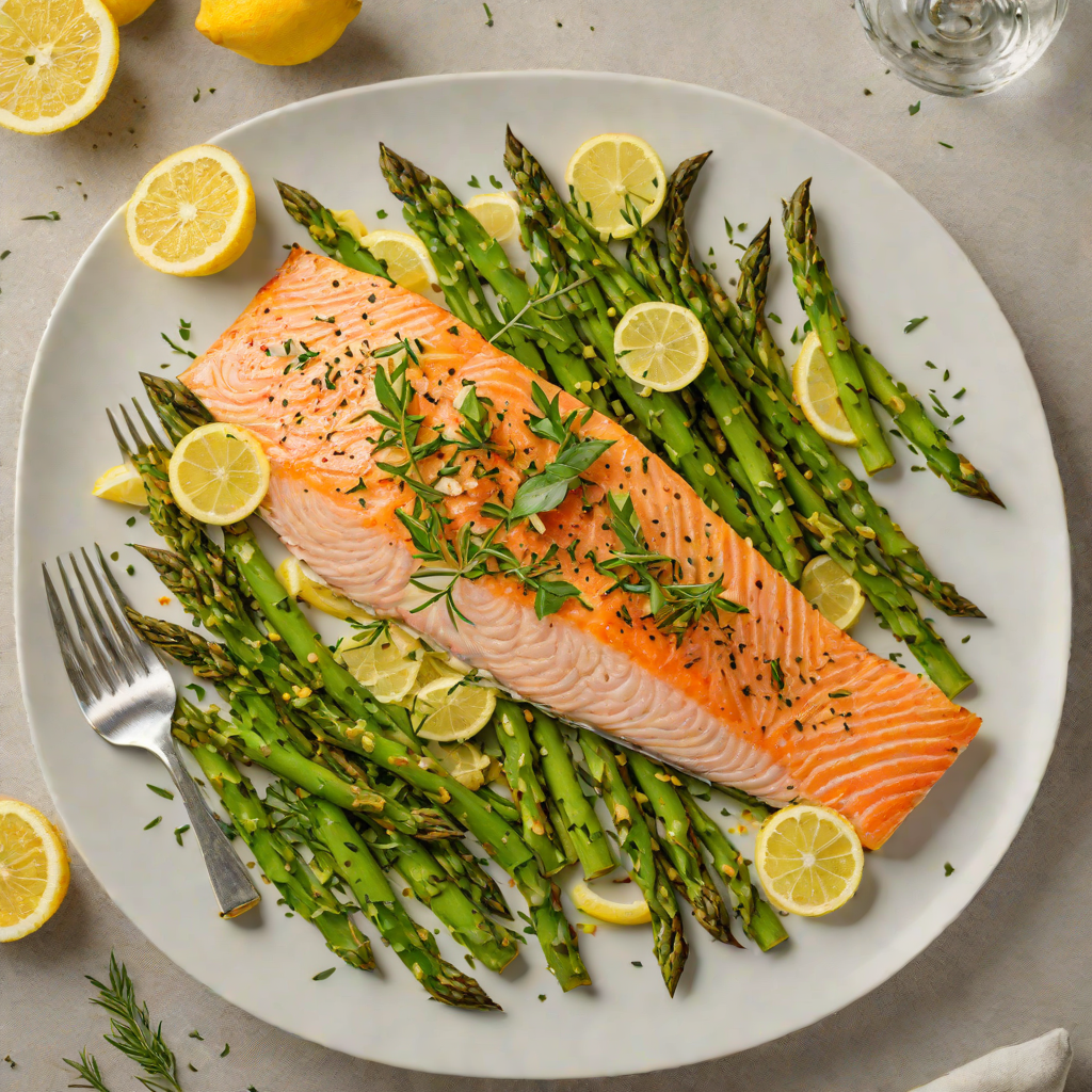 Herb-Roasted Salmon with Asparagus and Lemon Zest