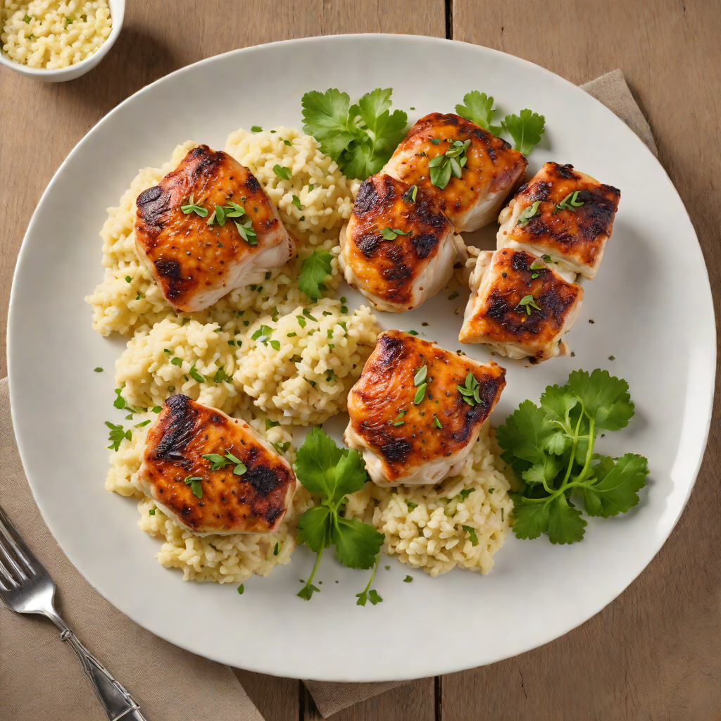 Pan-Roasted Chicken Thighs with Garlic-Parmesan Cauliflower Mash