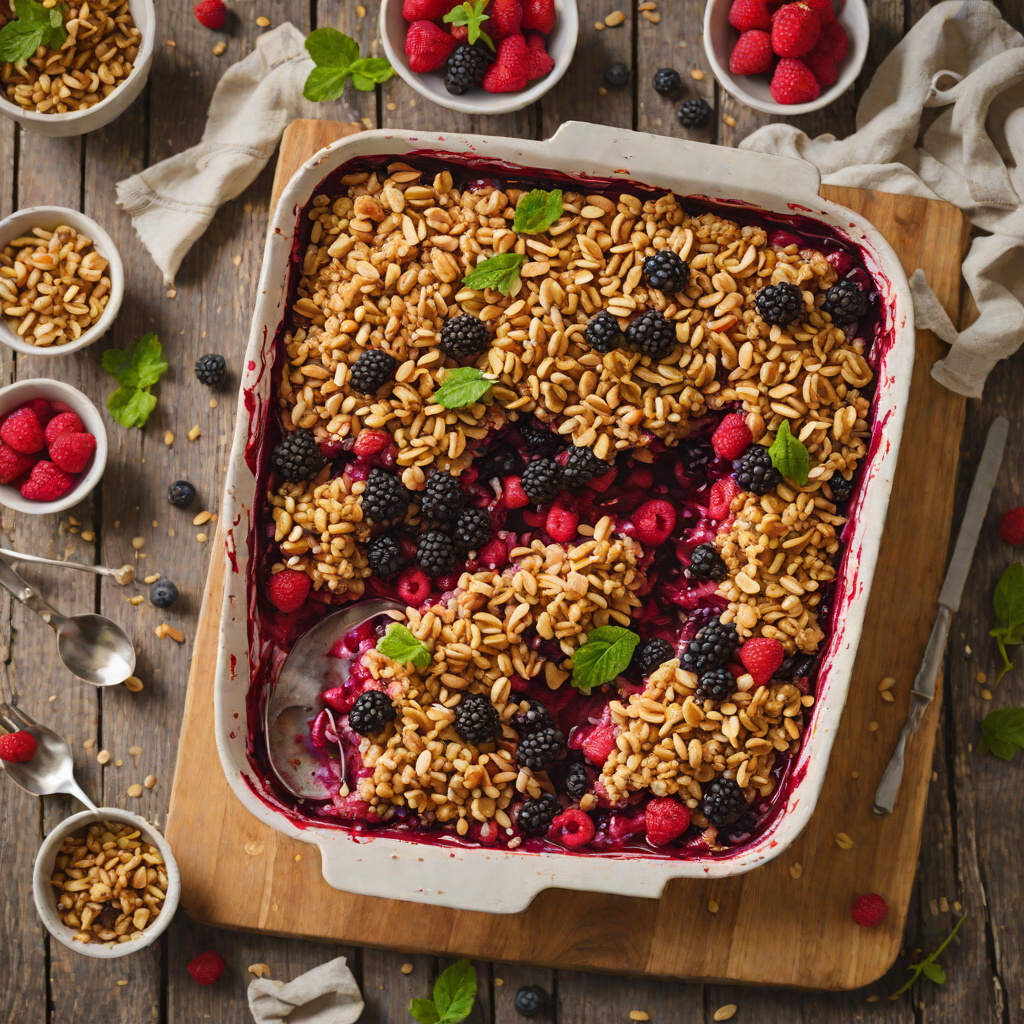 Oven-Roasted Berry Crumble with Almond Streusel