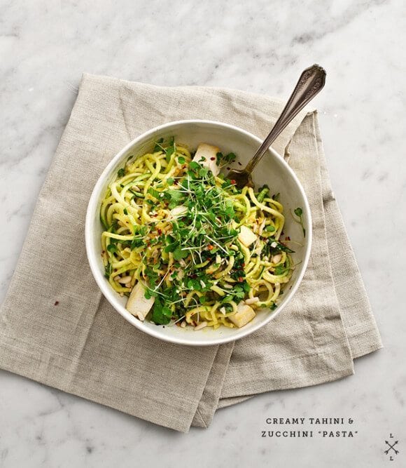Best Ever Zucchini Noodles with Lemon-Tahini Sauce
