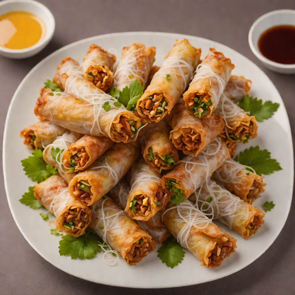 Crisped Vietnamese Egg Rolls with Pork and Glass Noodles