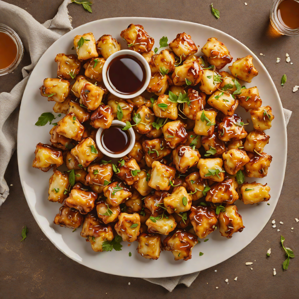 Grilled Garlic Parmesan Cheese Curds with Honey Barbecue Glaze