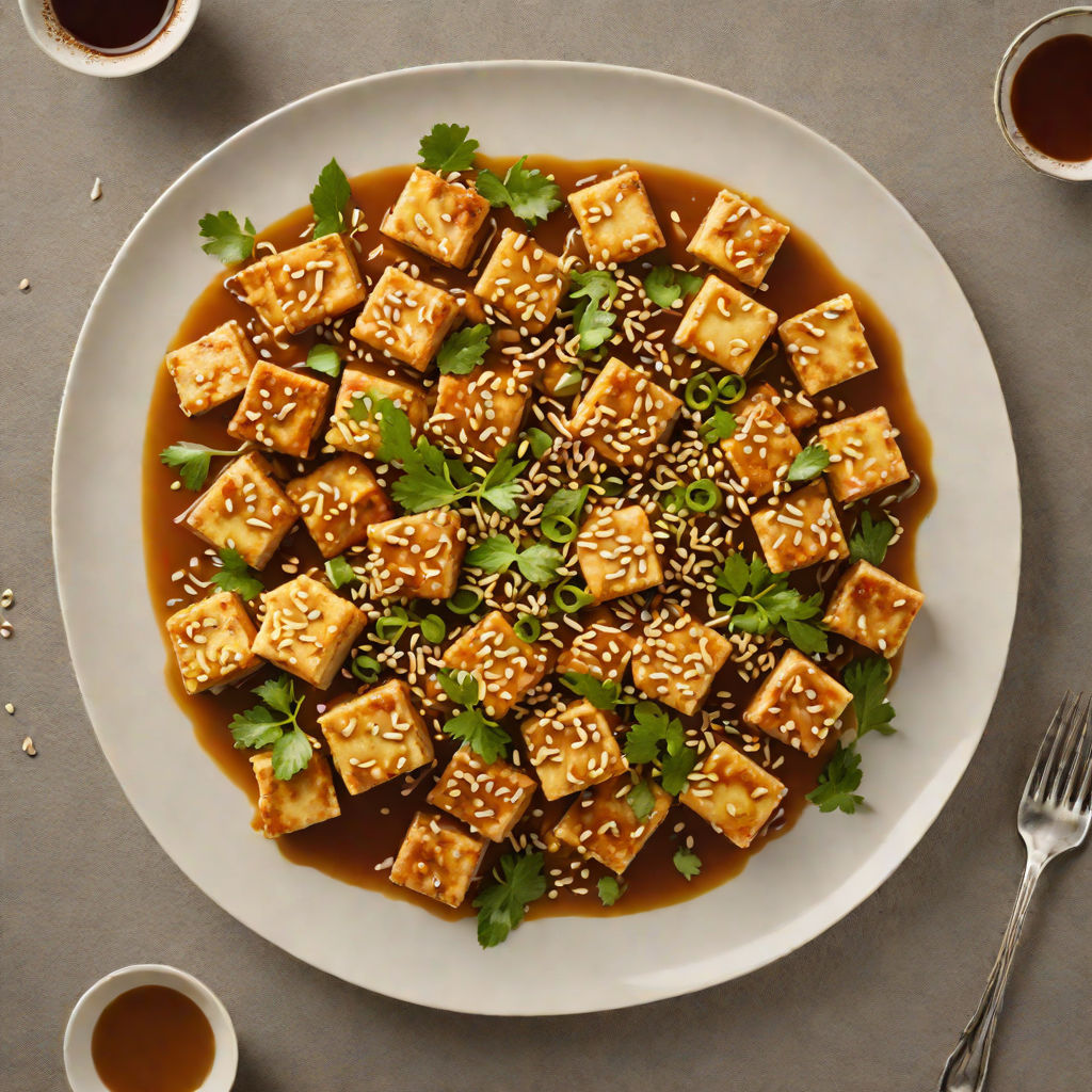 Stir-Fried Tofu with Ginger and Sesame in Garlic Sauce