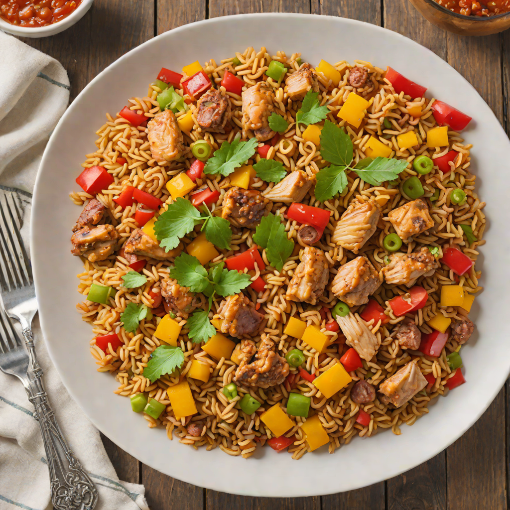 One-Pot Chicken and Sausage Jambalaya with Bell Peppers
