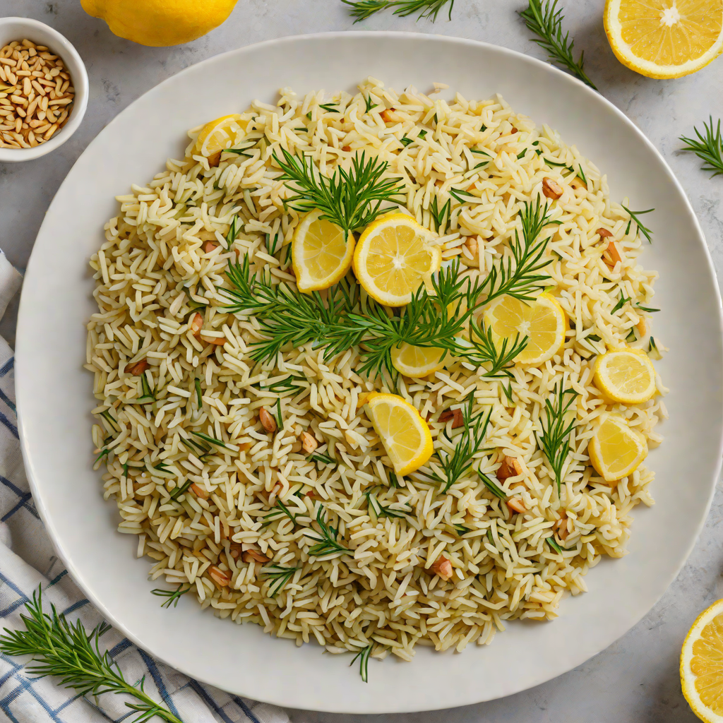 Lemon-Rice Pilaf with Dill and Toasted Orzo