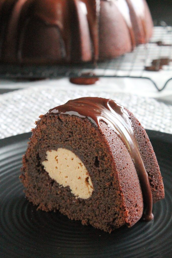 Buckeye Chocolate Peanut Butter Bundt Cake