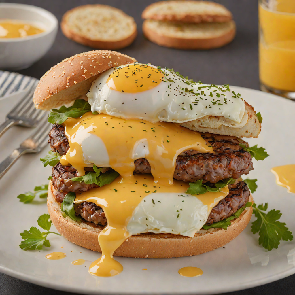 Breakfast Steakburger with Fried Egg and Cheddar