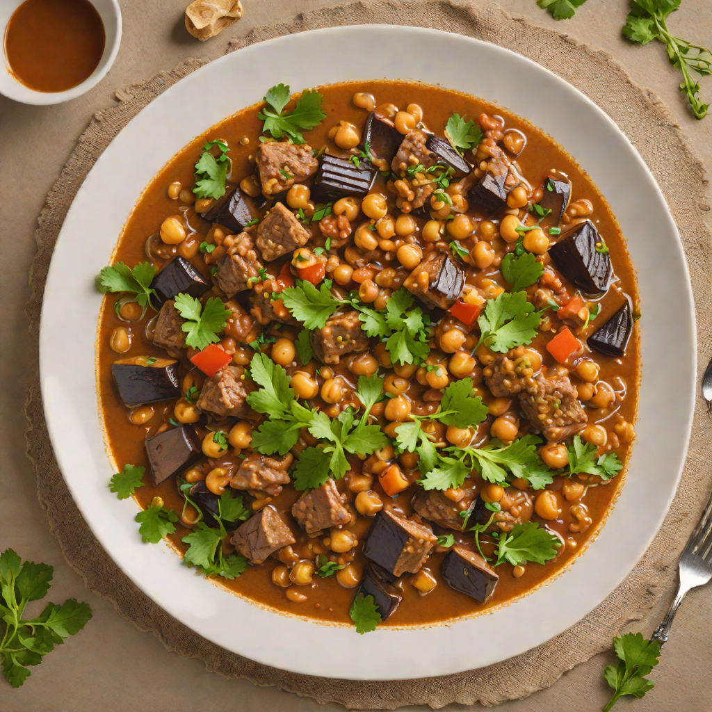 Slow-Simmered Iraqi Lamb Stew with Eggplant and Chickpeas