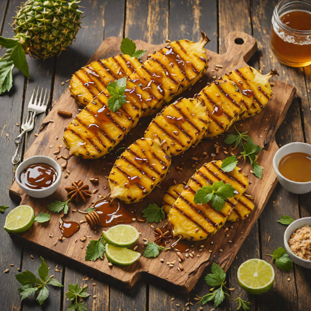 Spiced Rum-Glazed Grilled Pineapple with Cinnamon Honey Drizzle